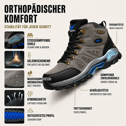 Waterproof Hiking Shoes with Orthopedic Support & Non-Slip Sole for Men & Women