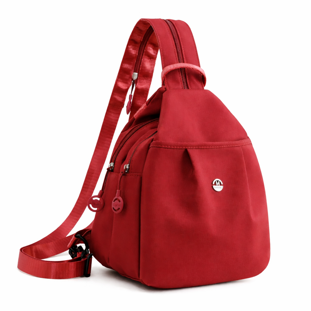 Convertible Urban Crossbody Bag with Hidden Pocket – Wear as Backpack, Shoulder Bag or Sling – Water-Resistant Oxford Nylon Organizer for