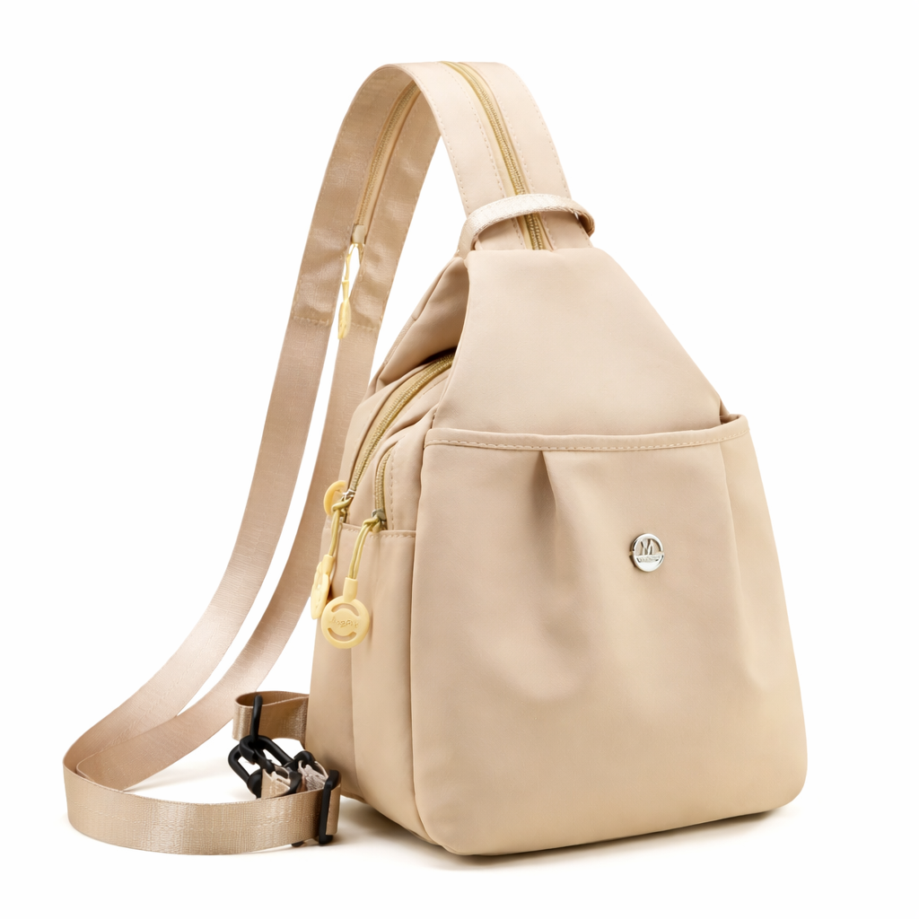 Convertible Urban Crossbody Bag with Hidden Pocket – Wear as Backpack, Shoulder Bag or Sling – Water-Resistant Oxford Nylon Organizer for