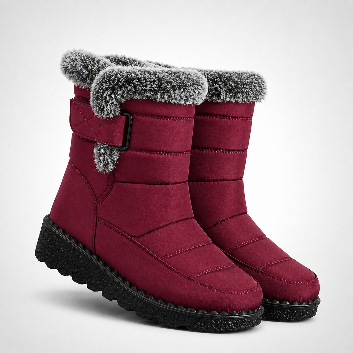Women's Waterproof Snow Boots with Plush Lining and Non-Slip Sole for Winter | Ankle-High Velcro Closure Insulated Footwear