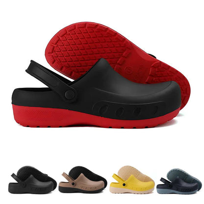 Professional Kitchen Clogs – Non-Slip Work Shoes for Chefs, Cooks & Food Service – Oil-Resistant Rubber Sole, Arch Support, Waterproof