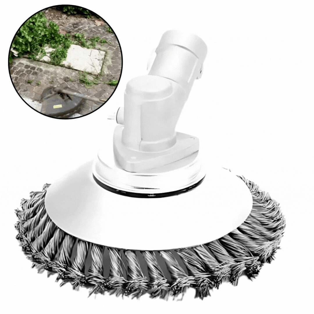 Steel Wire Weed Trimmer Attachment for String Trimmers – 36-Bristle Brush Head for Edging & Tough Weeds – 6 in Diameter
