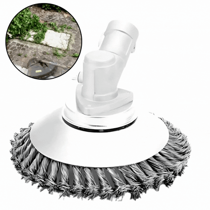 Steel Wire Weed Trimmer Attachment for String Trimmers – 36-Bristle Brush Head for Edging & Tough Weeds – 6 in Diameter