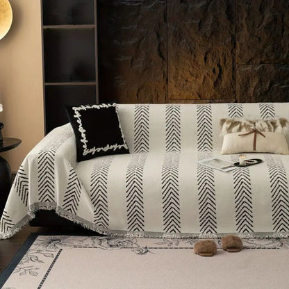 Clo Sofa Cover - Soft Microfiber, Chevron Design for Couch and Sectional