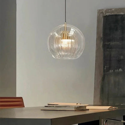 Chic Double Glass Pendant Light | Adjustable Dimming & Brass-Style Finish | Versatile Ceiling Lighting for Bright Illumination