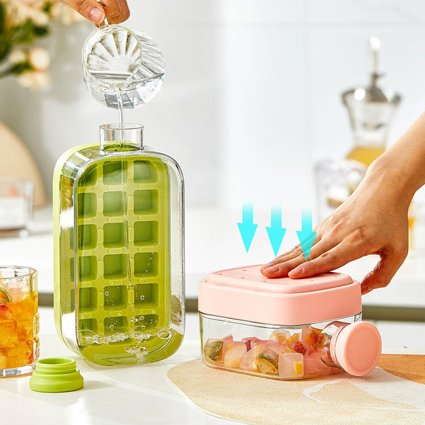 Ortekor Chic Hydration | 2-in-1 Ice Cube Bottle with Space-Saving Design | Portable & Stylish for Refreshing Drinks