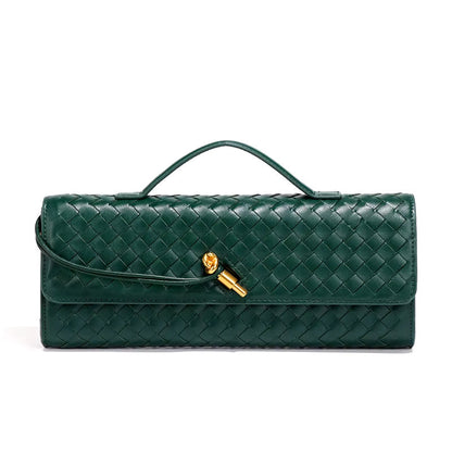 Chic Vegan Leather Clutch Bag with Hand-Braided Design for Timeless Style