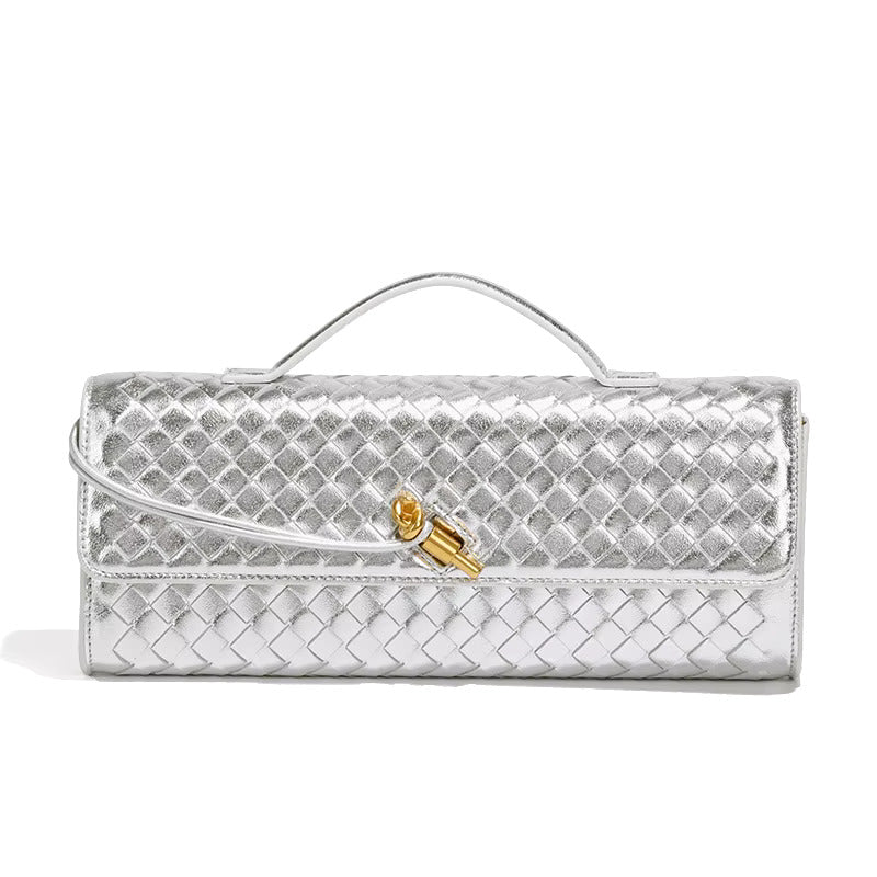 Chic Vegan Leather Clutch Bag with Hand-Braided Design for Timeless Style