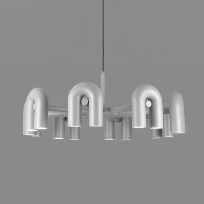 Contemporary Adjustable Multi-Head Ceiling Light Fixture with Rotating Arms for Dining Room Bedroom Living Space 40-Inch Modular Suspended L
