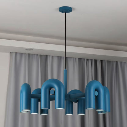 Contemporary Adjustable Multi-Head Ceiling Light Fixture with Rotating Arms for Dining Room Bedroom Living Space 40-Inch Modular Suspended L