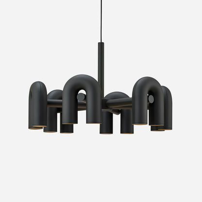 Contemporary Adjustable Multi-Head Ceiling Light Fixture with Rotating Arms for Dining Room Bedroom Living Space 40-Inch Modular Suspended L
