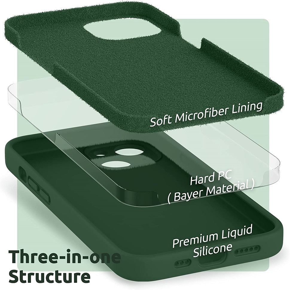 Soft-Touch Silicone Phone Case for iPhone 17, 16, Pro, Max & Air – Shock-Absorbing Protection with Anti-Fingerprint Finish
