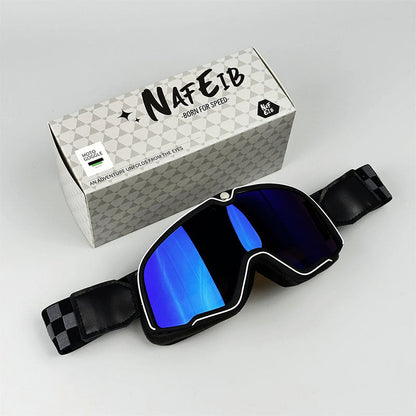 Classic Motorcycle Goggles | Retro Style with UV Protection | Durable Fit Over Glasses for Ultimate Comfort