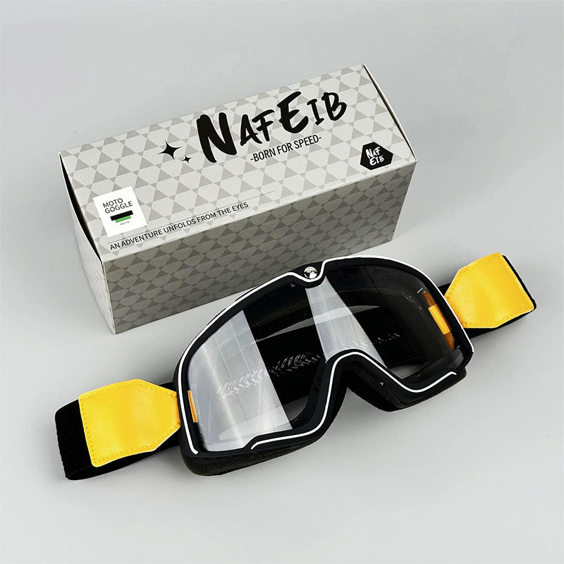 Classic Motorcycle Goggles | Retro Style with UV Protection | Durable Fit Over Glasses for Ultimate Comfort