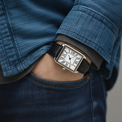 Classic Square | Men's Dress Watch with Roman Numeral Dial | Stylish Timepiece for Any Occasion