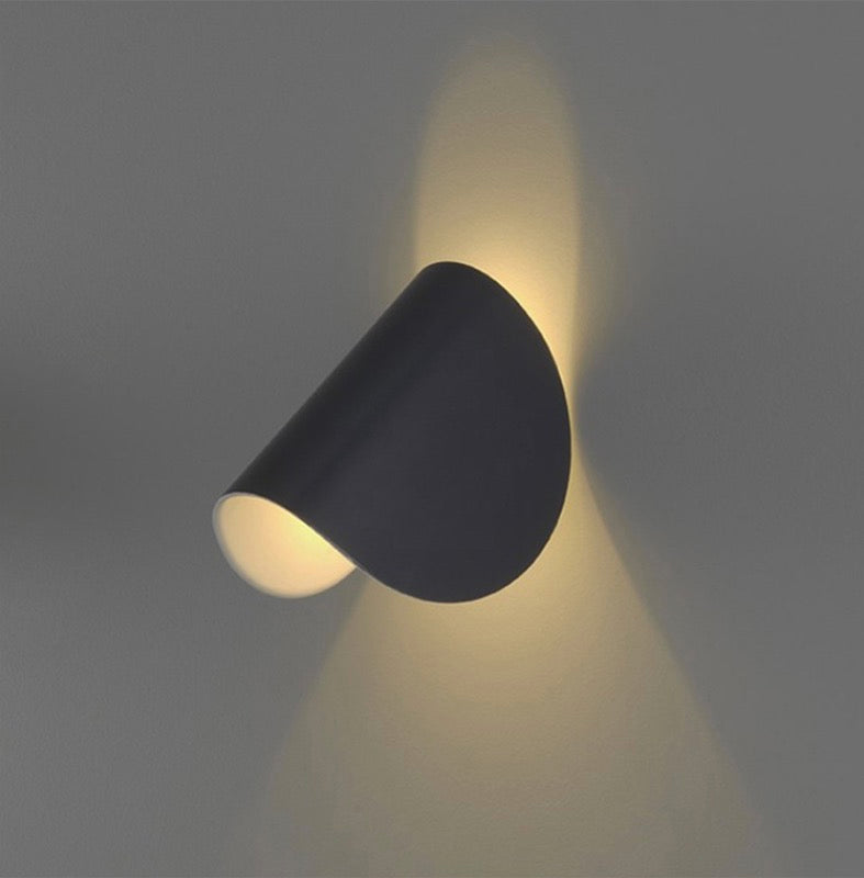 Dual-Beam LED Wall Sconce Black White Aluminum Indoor Outdoor 6W 3000K Warm Light Fixture Hallway Living Room Bedroom Entryway