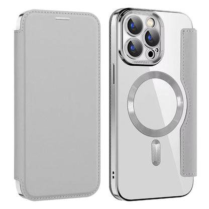 Transparent Card Holder iPhone Case with MagSafe Magnetic Wallet & RFID Protection for 12 13 14 15 16 17 Pro Max Air Plus