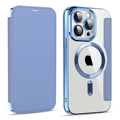 Transparent Card Holder iPhone Case with MagSafe Magnetic Wallet & RFID Protection for 12 13 14 15 16 17 Pro Max Air Plus