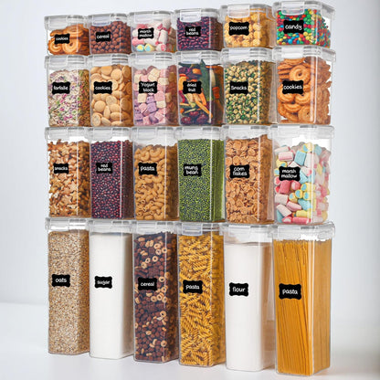 Clear Kitchen Storage Set | Airtight Food Storage Containers with Stackable Design | Efficient Organization for Pantry and Cabinet