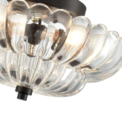 Amber Glass Flush Mount Ceiling Light Vintage Semi-Flush Fixture for Kitchen Bedroom Living Room Dining Room E27 12 in Retro Dome Shade