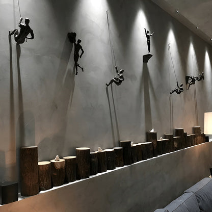 Climbera Wall Art Set - Metal Climbing Men Trio, Modern Industrial Decor