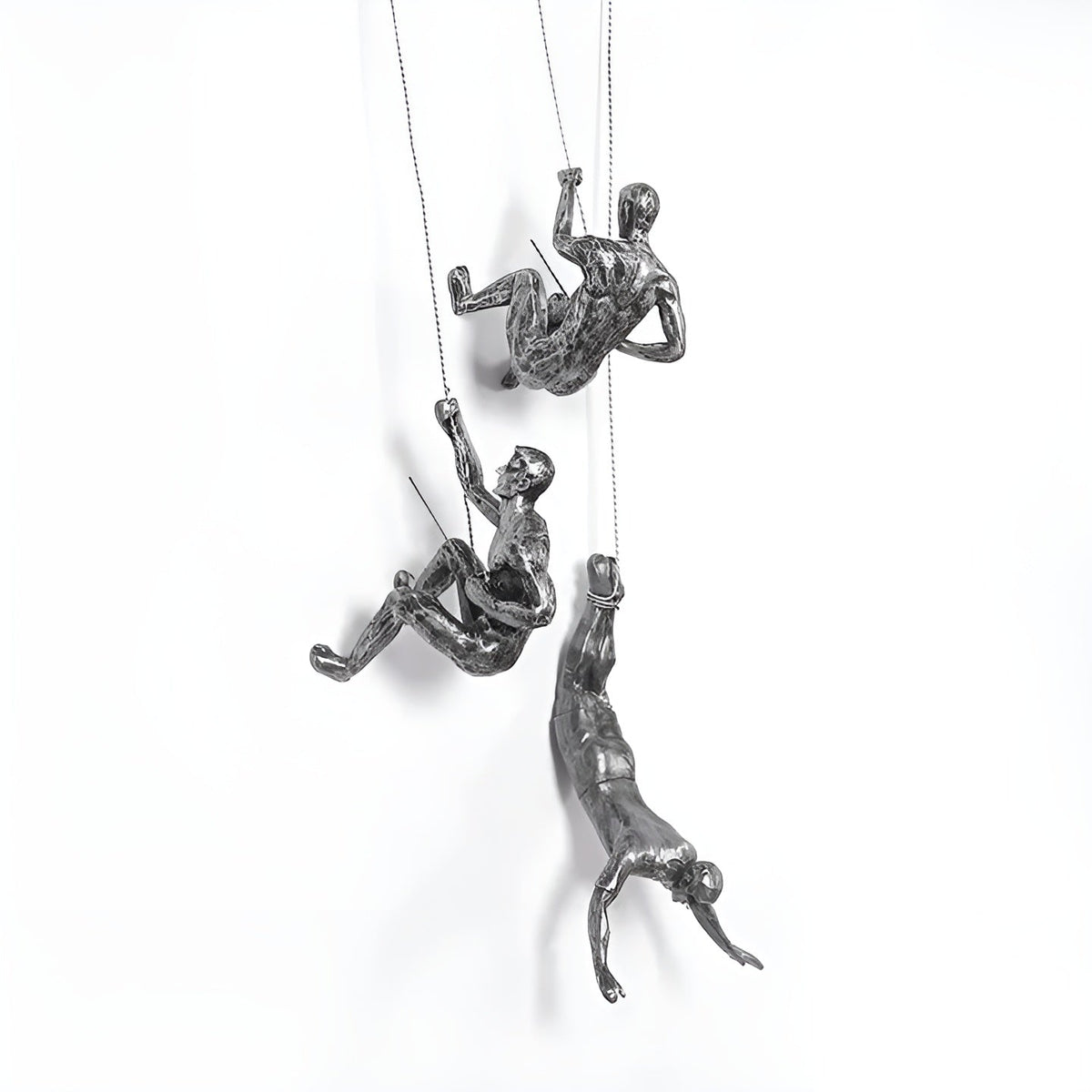 Climbera Wall Art Set - Metal Climbing Men Trio, Modern Industrial Decor