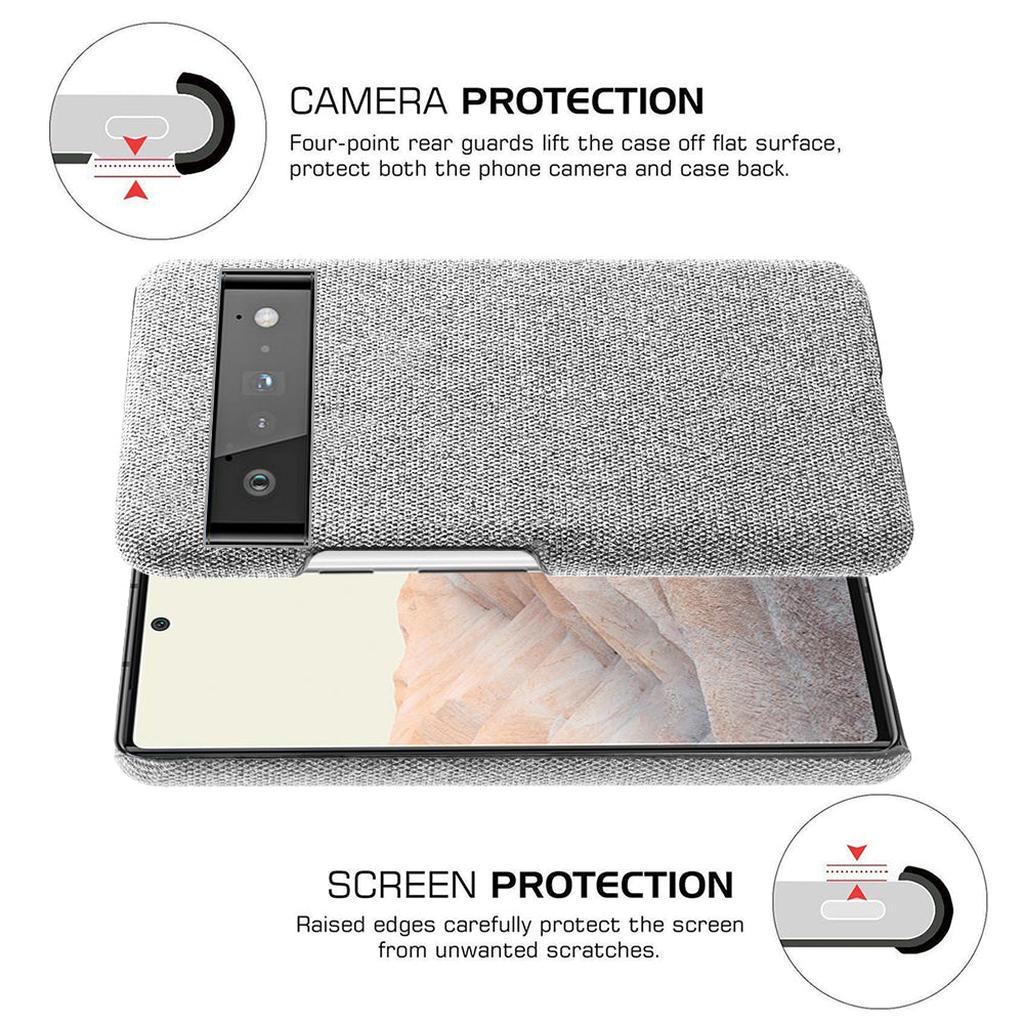 Fabric-Textured Protective Case for Google Pixel – Shock-Absorbing TPU with Raised Edges, Precision Fit for All Pixel Models 7-11 Pro XL