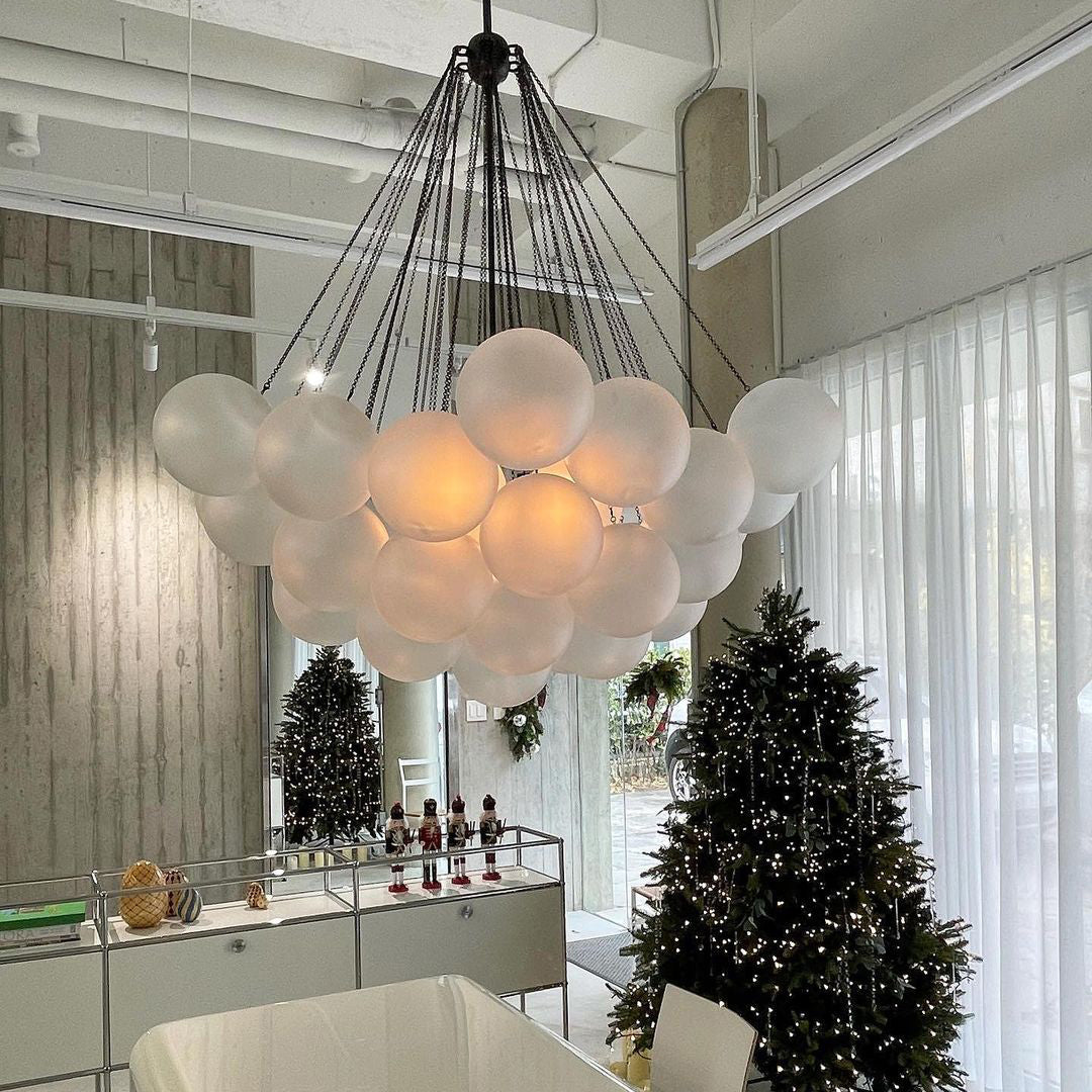 Hanging Ceiling Light Multi-Globe Frosted Glass Fixture Gold Black Chrome for Dining Room Kitchen Island Entryway Indoor Chandelier Adjustab