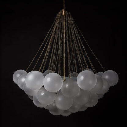Hanging Ceiling Light Multi-Globe Frosted Glass Fixture Gold Black Chrome for Dining Room Kitchen Island Entryway Indoor Chandelier Adjustab