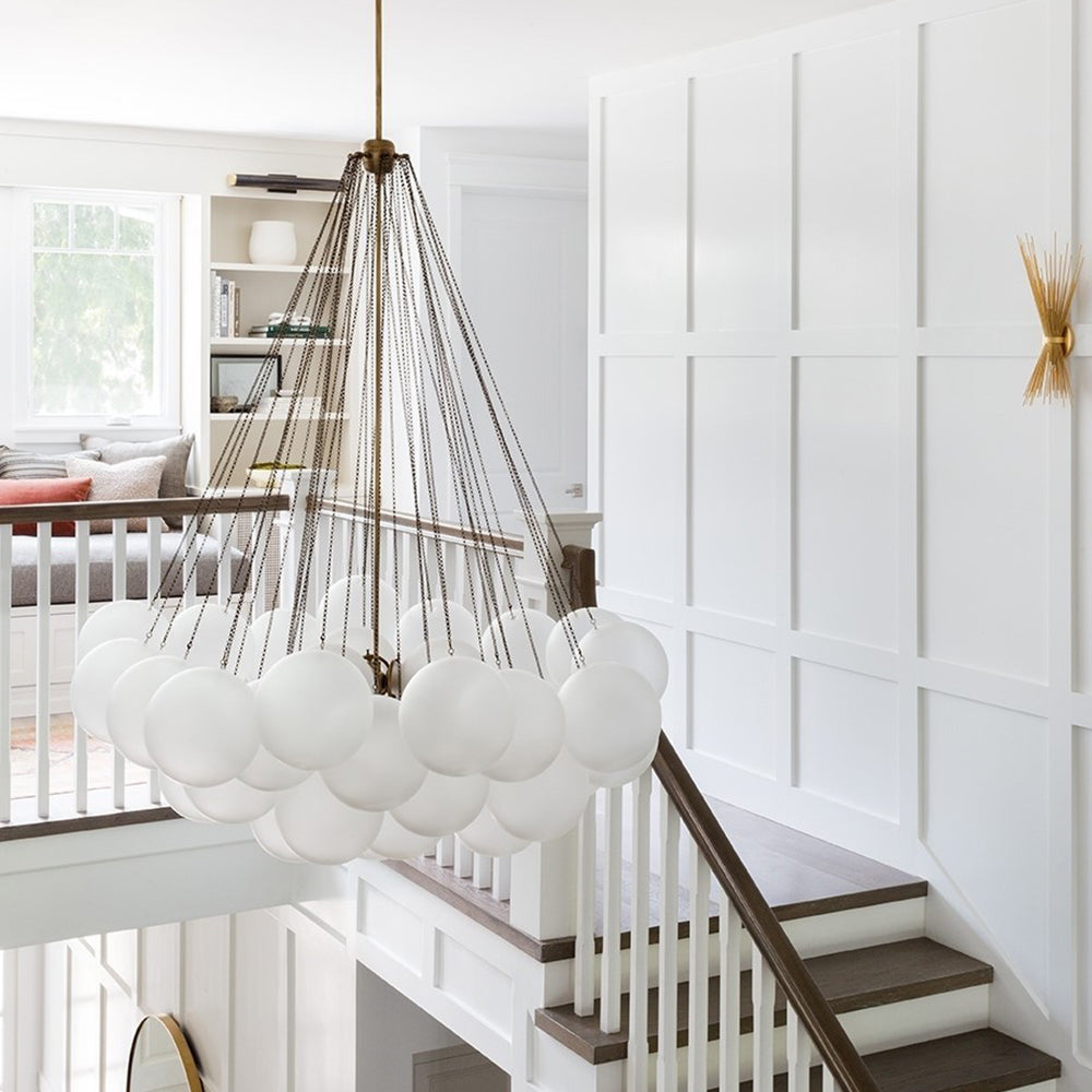 Hanging Ceiling Light Multi-Globe Frosted Glass Fixture Gold Black Chrome for Dining Room Kitchen Island Entryway Indoor Chandelier Adjustab