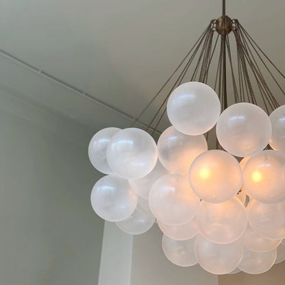 Hanging Ceiling Light Multi-Globe Frosted Glass Fixture Gold Black Chrome for Dining Room Kitchen Island Entryway Indoor Chandelier Adjustab