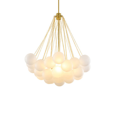Hanging Ceiling Light Multi-Globe Frosted Glass Fixture Gold Black Chrome for Dining Room Kitchen Island Entryway Indoor Chandelier Adjustab
