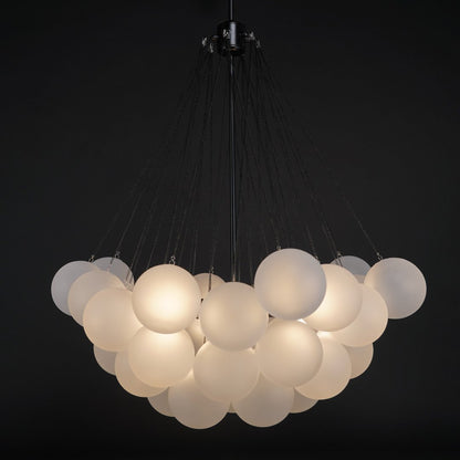 Hanging Ceiling Light Multi-Globe Frosted Glass Fixture Gold Black Chrome for Dining Room Kitchen Island Entryway Indoor Chandelier Adjustab