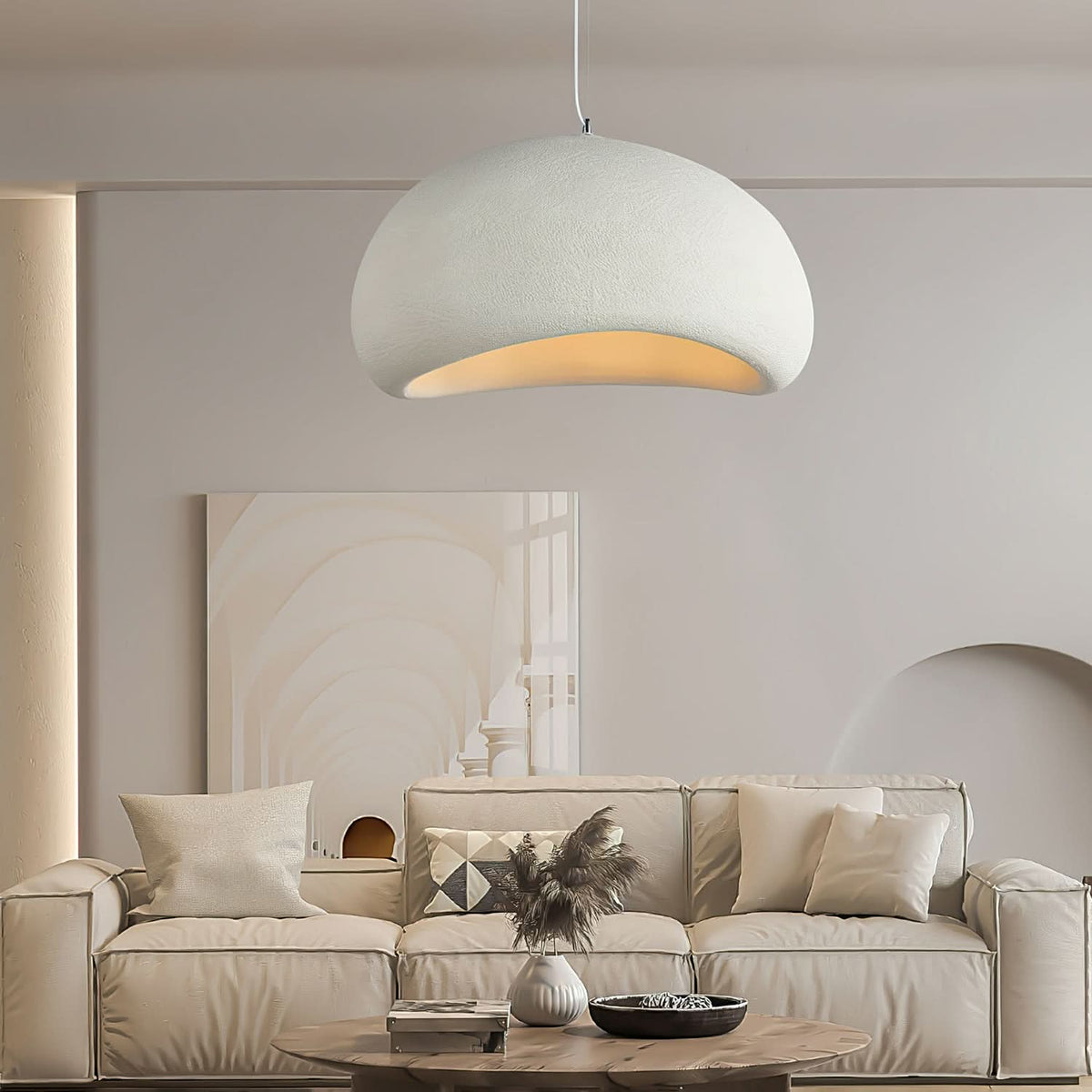Dome Drop Ceiling Light with Height-Adjustable Cable E27 Socket Dimmable Fixture for Kitchen Island Dining Table