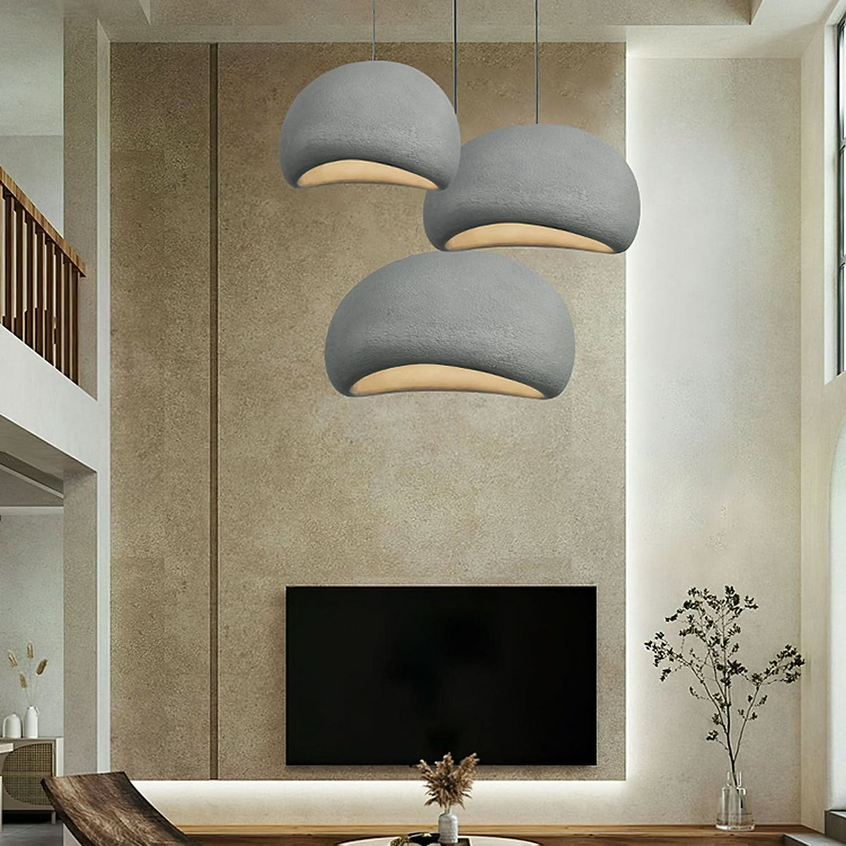 Dome Drop Ceiling Light with Height-Adjustable Cable E27 Socket Dimmable Fixture for Kitchen Island Dining Table