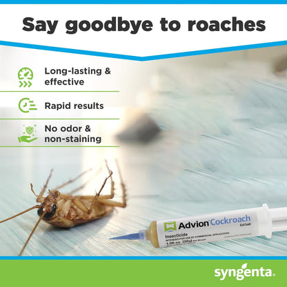 Roach Control Gel Syringe – Indoor & Outdoor Cockroach Treatment for Home, Kitchen, Commercial Use – Non-Repellent Formula
