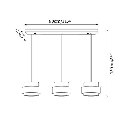 Hanging Lamp with Natural Stone Shade and Wood Trim for Dining Areas, Kitchens, and Islands – Adjustable Height Ceiling Fixture