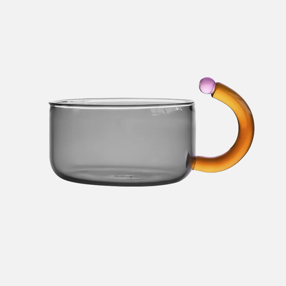 Color Bloom Glass Teapot and Cup Set – Heat-Resistant Borosilicate Glass with Ergonomic Handle