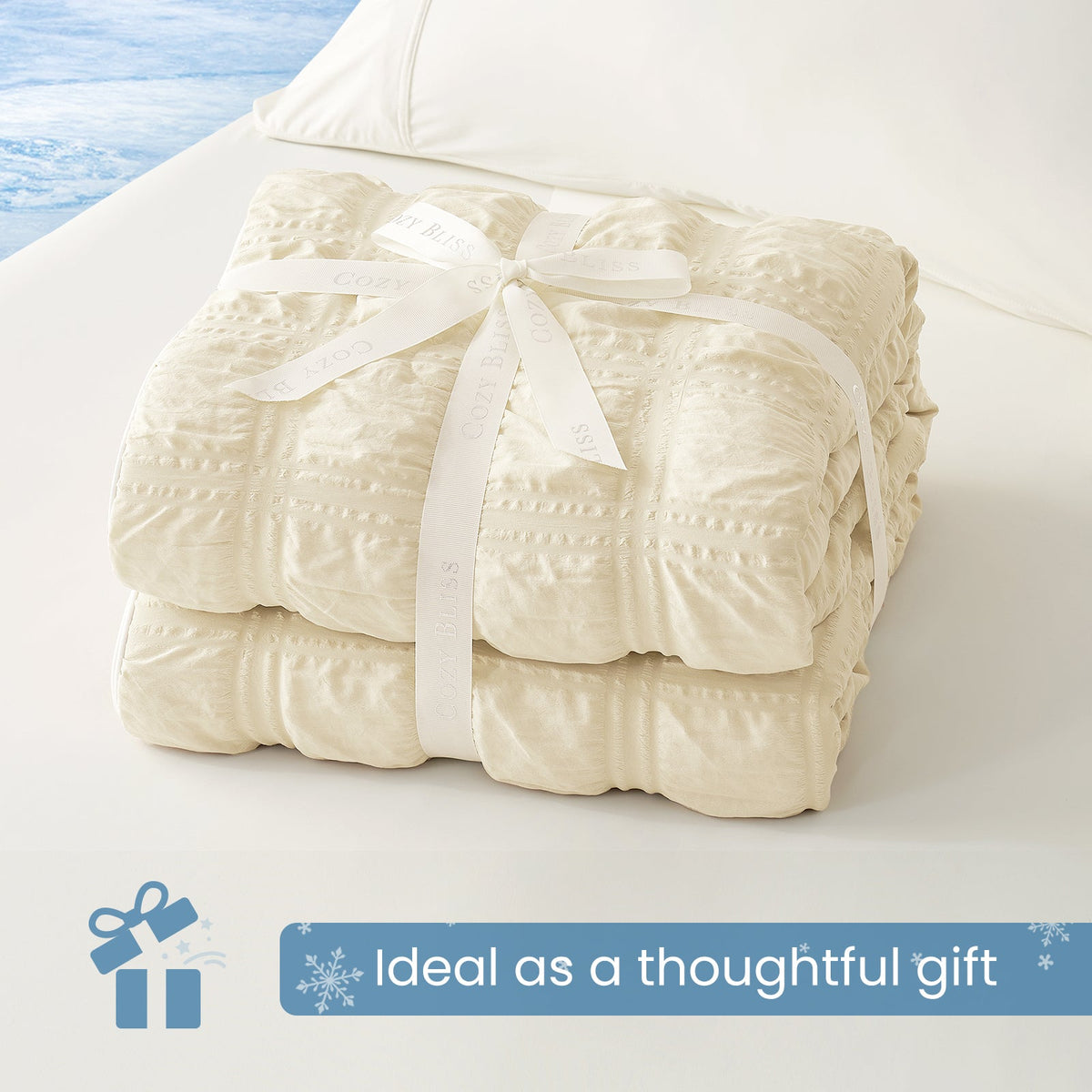 Comfort Collection | Cooling Comforter with Advanced Airflow | Lightweight Seersucker Design for Hot Sleepers