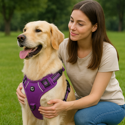 Adjustable Dog Harness with Padded Vest, Grab Handle & No-Pull Design for Leash Training & Daily Walks
