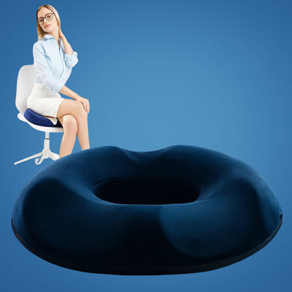 Comfort Cushion | Donut Seat Cushion for Tailbone Relief with Memory Foam | Washable Cover for Office & Travel