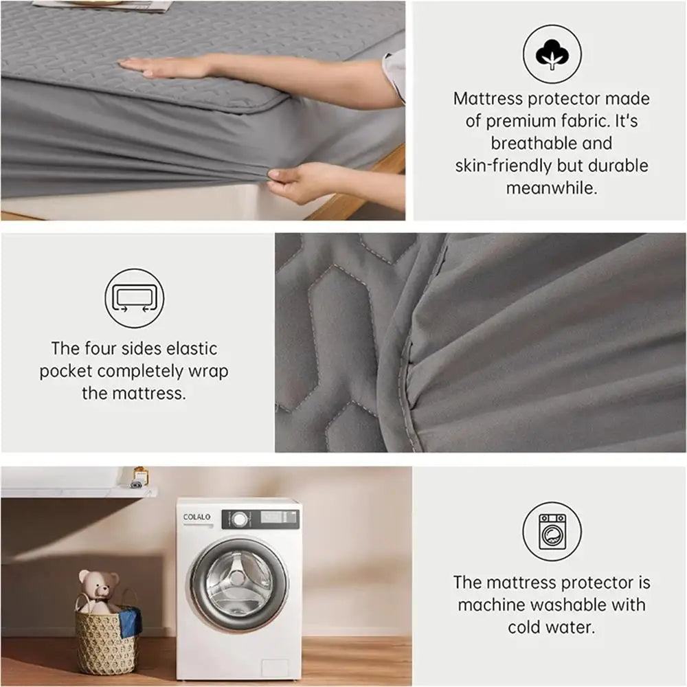 Comfort Haven | Waterproof Mattress Pad Cover with Latex Layer | Soft Cotton for Ultimate Protection