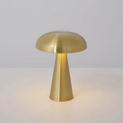 Compact Mushroom Desk Lamp with USB Port 6×8 in Touch Control Dimmable LED Metal Bedside Light for Home Office Reading Nightstand Ambient Li