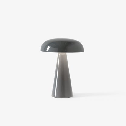 Compact Mushroom Desk Lamp with USB Port 6×8 in Touch Control Dimmable LED Metal Bedside Light for Home Office Reading Nightstand Ambient Li