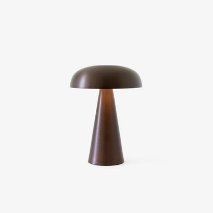Compact Mushroom Desk Lamp with USB Port 6×8 in Touch Control Dimmable LED Metal Bedside Light for Home Office Reading Nightstand Ambient Li
