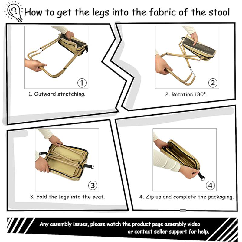 Compact Foldable Stool | Heavy-Duty Portable Backpack with Waterproof Fabric | Comfortable Seating for Outdoor Adventures
