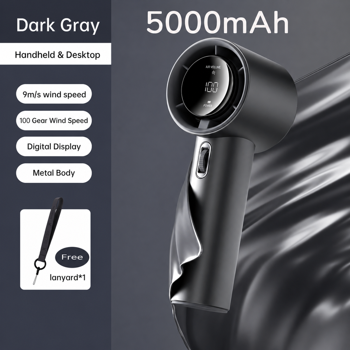 Compact Mini Handheld Fan with Digital Display | Portable Cooling Solution for Summer Comfort