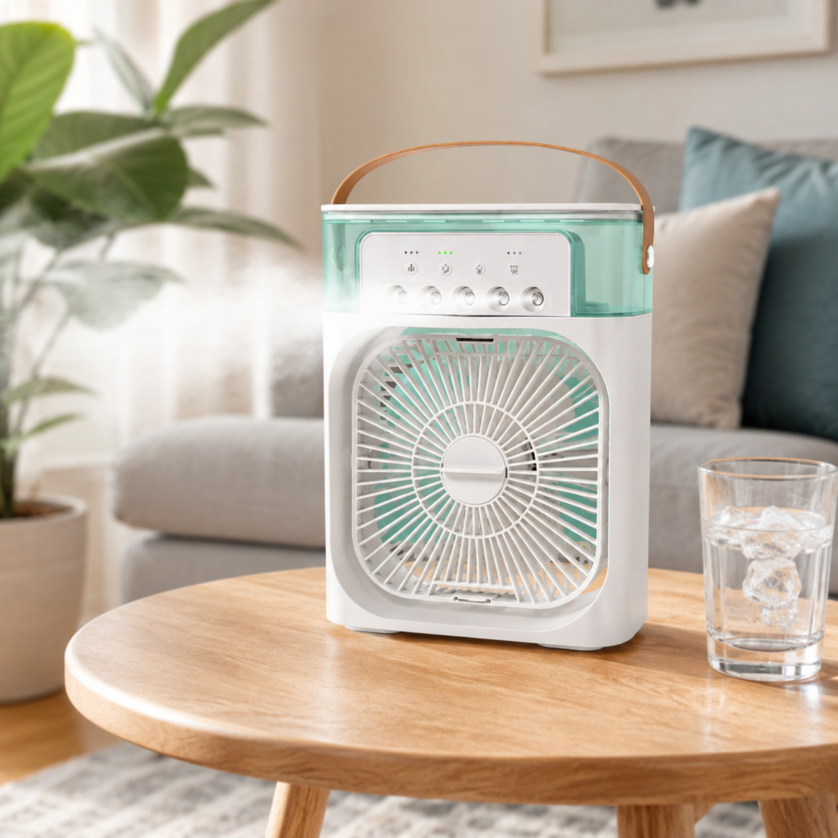 Portable Air Cooler with Remote Control, USB Air Cooler with Evaporative Cooling and Humidifier, Compact Cooling Fan