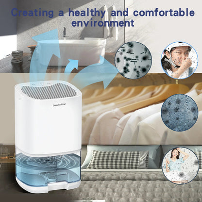 Compact Portable Dehumidifier with Night Light & Air Filter | Ideal for Small Rooms & Clean Air Quality