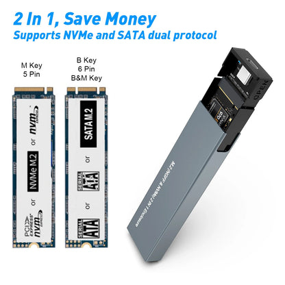Compact Portable SSD Enclosure Case with 10Gbps Transfer Speed for Fast Storage